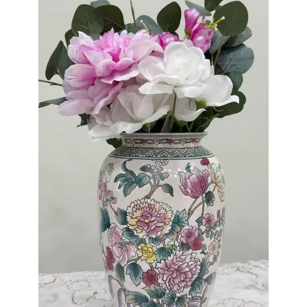 Chinese Raised Porcelain Hand Painted Vase